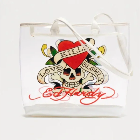 Ed Hardy Love Kills Slowly Clear Tote Bag - Picture 2 of 3